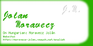 jolan moravecz business card